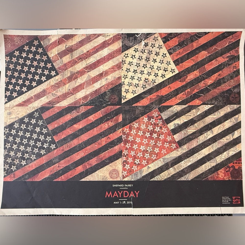 Mayday Art Poster - Red, Black, Cream